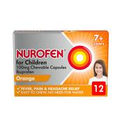 Nurofen Children 100mg Soft Chewable Capsules 7+ 12 Pack image