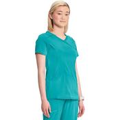 4-Way Stretch Infinity 4-Pocket Knit Panel Mock Wrap Scrub Top - CHEROKEE CKE2625A