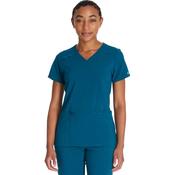 HSE-HCA 4-Way Stretch EDS Essentials Mock Wrap Solid Scrub Top - DICKIES DKE625