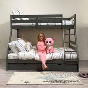 strong strong Solar Painted Triple Dual Storage Bunk Bed Dark