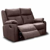 <strong></strong> Velino 2 Seater Manual Reclining Sofa Faux Suede Chestnut image