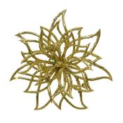 <strong></strong> Decorative Poinsettia On Clip With Glitter 14cm (Multiple Colours)