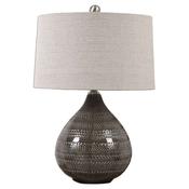 <strong>MINDY BROWNES</strong> Batova Table Lamp Detailed Grey Base with Neutral Shade image