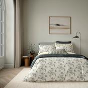 <strong>BEDECK OF BELFAST</strong> Ariane Reversible Double Duvet Cover Set Charcoal &amp; Linen image
