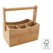 <strong></strong> Bamboo Cutlery Holder With Handle