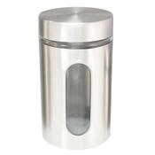 <strong></strong> Storage Jar With Window Stainless Steel 17cm