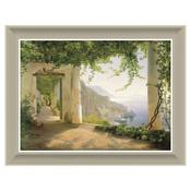 <strong>ARTKO</strong> View To The Amalfi Coast 116cm x 90cm Picture By Aagard Beige Frame