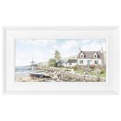 <strong>ARTKO</strong> Seaside Cottage 49cm x 29cm Picture By The Macneil Studio White Frame