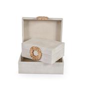 <strong>MINDY BROWNES</strong> Gloria Decorative Box Cream With Gold Accents (Set Of 2) image