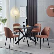 <strong></strong> Gallie Dining Table Grey Marble Effect (Multiple Sizes)