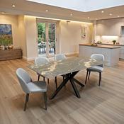 <strong></strong> Gallie Dining Table Grey Marble Effect (Multiple Sizes)