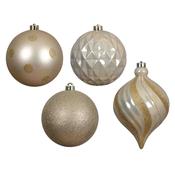 <strong></strong> Shatterproof Mixed Design Baubles With Pearls In Tube 15cm (Set of 6) image