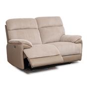 <strong></strong> Beaumont Electric Reclining 2 Seater Recliner Fabric Beige Cord image
