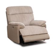 <strong></strong> Beaumont Electric Reclining Armchair Fabric Beige Cord image