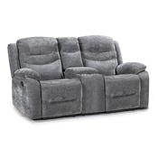 <strong></strong> Beginish 2 Seater Manual Reclining Sofa With Console Fabric Grey