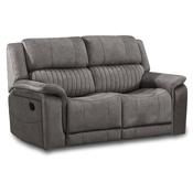 <strong></strong> Albrun 2 Seater Electric Reclining Sofa Faux Suede Dark Grey