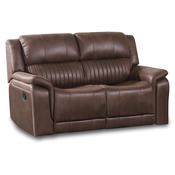 <strong></strong> Albrun 2 Seater Manual Reclining Sofa Faux Suede Dark Brown