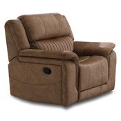 <strong></strong> Albrun Manual Reclining Armchair Faux Suede Light Brown image