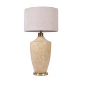 <strong>MINDY BROWNES</strong> Hazel Table Lamp Cream Stone Base With Light Beige Linen Shade image
