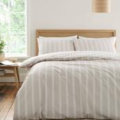 <strong>BIANCA FINE LINENS</strong> Ashford Stripe Reversible Duvet Cover Set Natural (Multiple Sizes) image