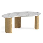 <strong></strong> Phoenix Tear Drop Coffee Table Oak &amp; Marble image