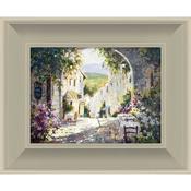<strong>ARTKO</strong> Hilltop Dining Small 56cm x 46cm Picture By Marilyn Simandle Beige Frame