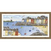 <strong>ARTKO</strong> Cobbles &amp; Kites 85cm x 45cm Picture By Elaine Mather Wooden Frame