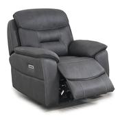 <strong></strong> Cordon Electric Reclining Armchair With USB Charger Faux Leather Dark Grey