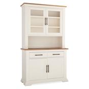 <strong></strong> Belgrave 4 Door + 2 Drawer Glazed Dresser Ivory &amp; Oak