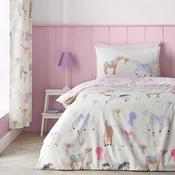 <strong>CATHERINE LANSFIELD</strong> Happy Horses Reversible Single Duvet Cover Set Cream image