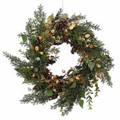 <strong></strong> Gold Leaf &amp; Berries Wreath 60cm image