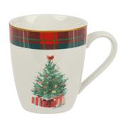 <strong></strong> Mug With Christmas Tree &amp; Tartan Edge image