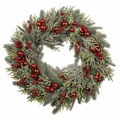<strong></strong> Wreath With Red Baubles 60cm image