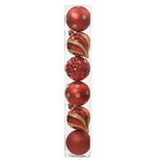 <strong></strong> Baubles In Tube Red &amp; Gold 15cm (Set Of 6) image