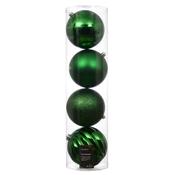 <strong></strong> Baubles In Tube Jolly Green 14cm (Set Of 4) image