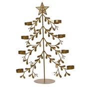 <strong></strong> Tree Shaped Tealight Holder Gold 44cm image