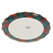 <strong></strong> Dinner Plate With Christmas Tree &amp; Tartan Edge image