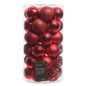 <strong></strong> Baubles Christmas In Tube Red 6cm (Set Of 37)