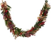 <strong></strong> Red Berries, Green &amp; Purple Leaves Garland 6ft/180cm image