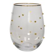 <strong></strong> Water Glass With Gold Dot image