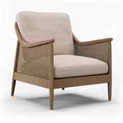 <strong></strong> Loomier Armchair With Cream Linen Fabric Seat &amp; Back Cushions image