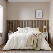 <strong>HELENA SPRINGFIELD</strong> Calico &amp; Chalk Waffle Stripe Duvet Cover Set (Multiple Sizes &amp; Colours) image