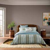 <strong>BEDECK OF BELFAST</strong> Oscar Reversible Duvet Cover Set Teal &amp; Olive (Multiple Sizes) image