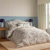 <strong>SANDERSON</strong> Moat Birds Reversible Duvet Cover Set Damson &amp; Cobalt (Multiple Sizes) image