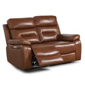 <strong></strong> Bassano 2 Seater Electric Reclining Sofa Leather Tan image