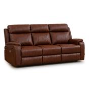 <strong></strong> Formello 3 Seater Electric Reclining Sofa Leather Tan image