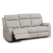<strong></strong> Formello 3 Seater Electric Reclining Sofa Leather Light Grey image