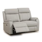 <strong></strong> Formello 2 Seater Electric Reclining Sofa Leather Light Grey image