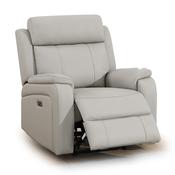 <strong></strong> Formello Electric Reclining Armchair Leather Light Grey image