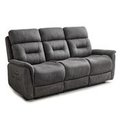<strong></strong> Francesco 3 Seater Electric Reclining Sofa Faux Suede Grey